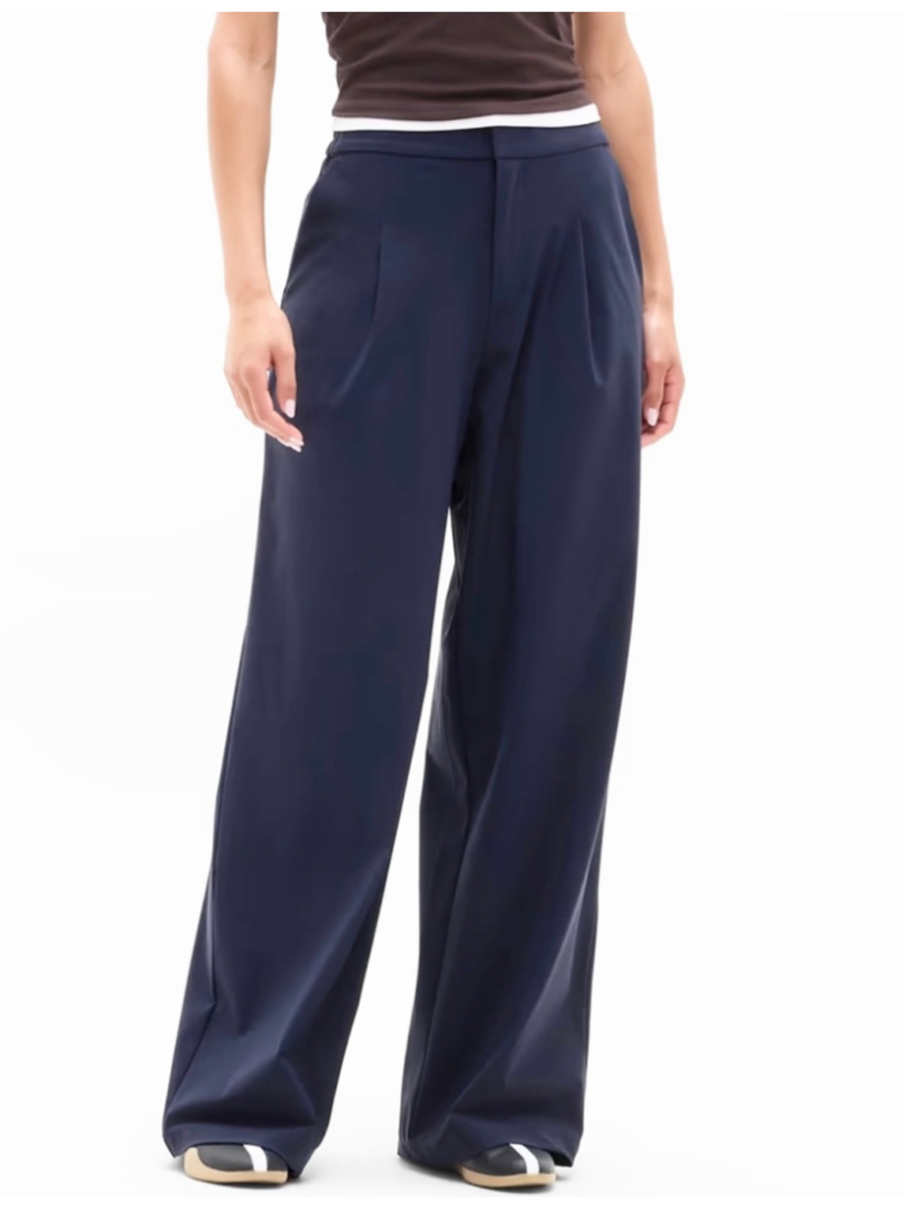Athleta Pinnacle High Rise Trouser Flowy Wide Leg Pants Blue Women's Size 10
